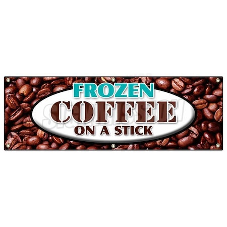 Signmission FROZEN COFFEE ON A STICK BANNER SIGN iced frozen frappuchino popsicle B-72 Frozen Coffee On A Stick